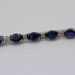 EFFY 14k White Gold Sapphire And Diamond Bracelet